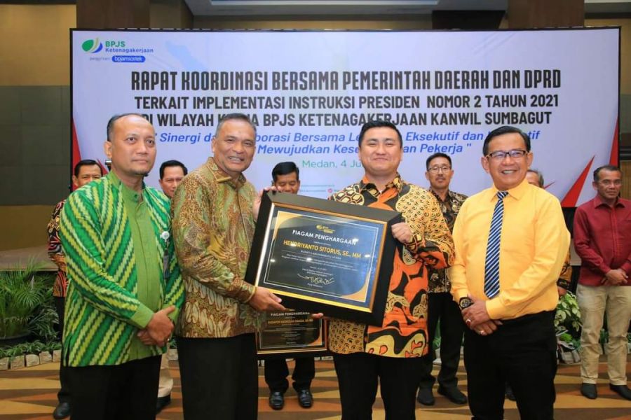 Bupati Labura Hadiri Rakor BPJS Ketenagakerjaan Kanwil Sumbagut