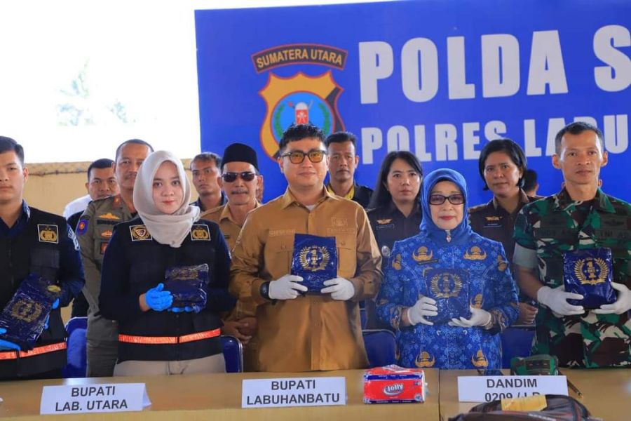 Bupati Labura Hendriyanto Hadiri Pemusnahan Narkotika di Polres Labuhanbatu 