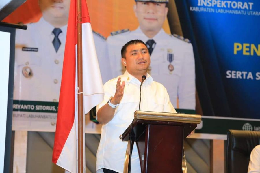 Bupati Labura Hendriyanto Sitorus Beri Sambutan Pada Workshop Maturitas SPIP