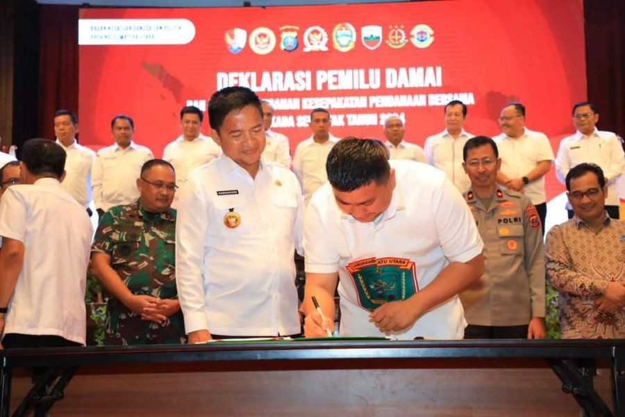 Bupati Labura Hendriyanto Sitorus Hadiri Deklarasi Pemilu Damai 2024