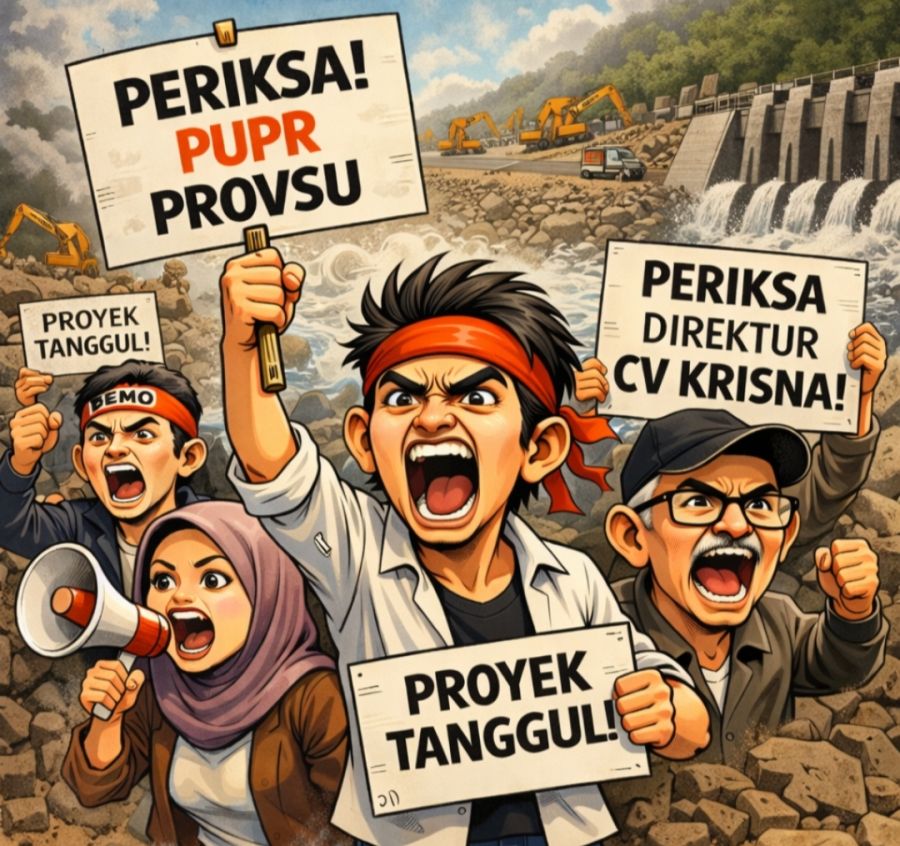 GMPK SUMUT Desak APH Periksa Proyek Rehabilitasi Tanggul Sungai Kualuh Labura Dikerjakan CV. Krisna