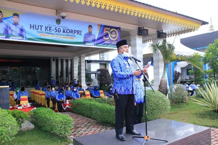 HUT KORPRI Ke 50, Pemkab Labura Berikan Tali Asih Kepada 142 Pensiunan ASN