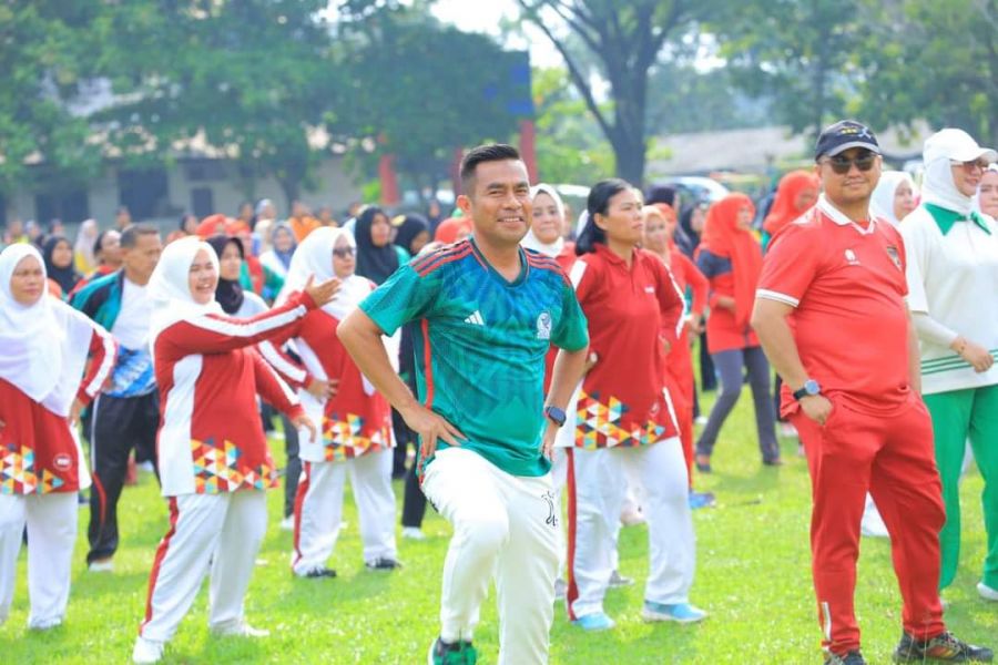 Peringati Haornas ke 40, Bupati Labura Senam Bersama ASN dan Masyarakat
