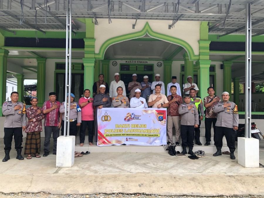 Sambut HUT Bhayangkara ke 80 : Polsek NA IX-X Gelar Bakti Sosial Religi di Masjid Syuhada