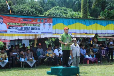 Bupati Hendriyanto Didampingi Wabup Samsul Hadiri Pengukuhan Kampung Siaga Bencana Di Aek Natas
